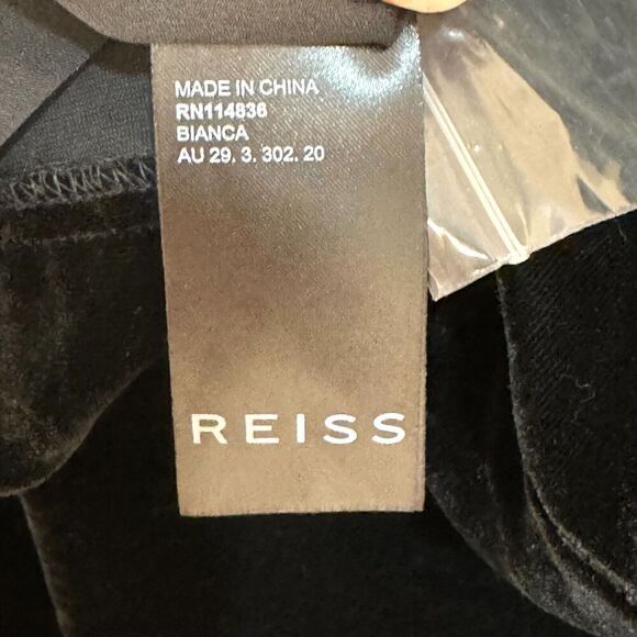 REISS NEW Bianca Black Velvet Mini Dress US Size 10 $345 - Picture 12 of 13